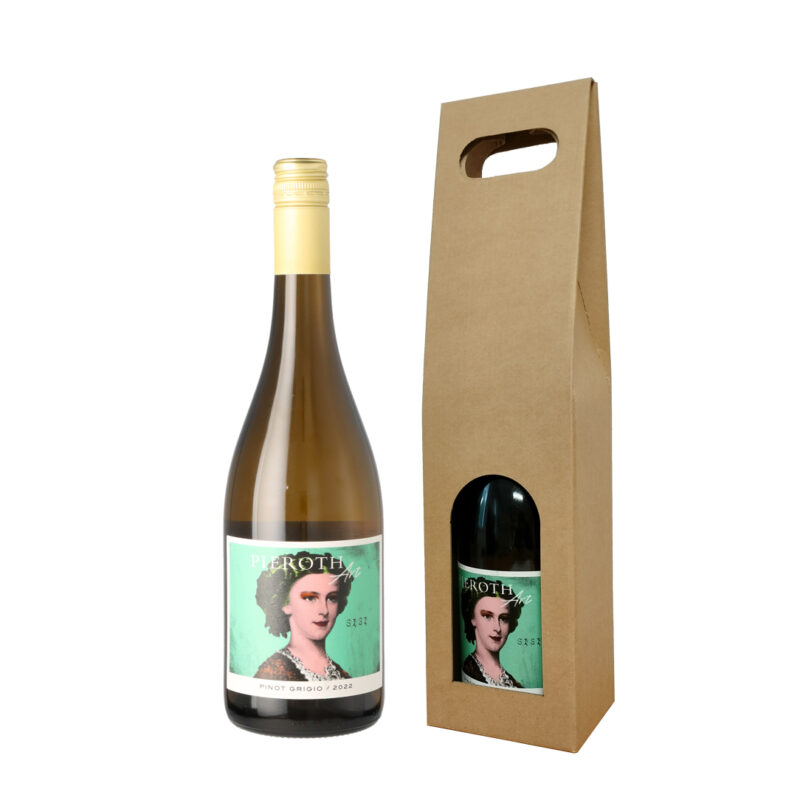 Zestaw prezentowy z białym winem Dunatuli SISI Pinot Grigio 2022 w ekologicznym opakowaniu z okienkiem